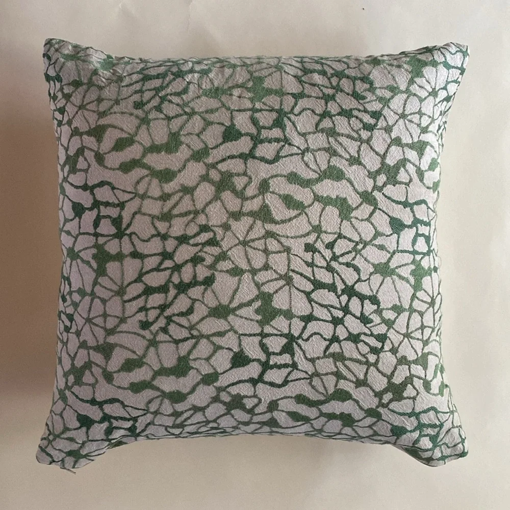 Crate & Barrel Faye Pillow Cover 23”x23” with Feather Down Insert